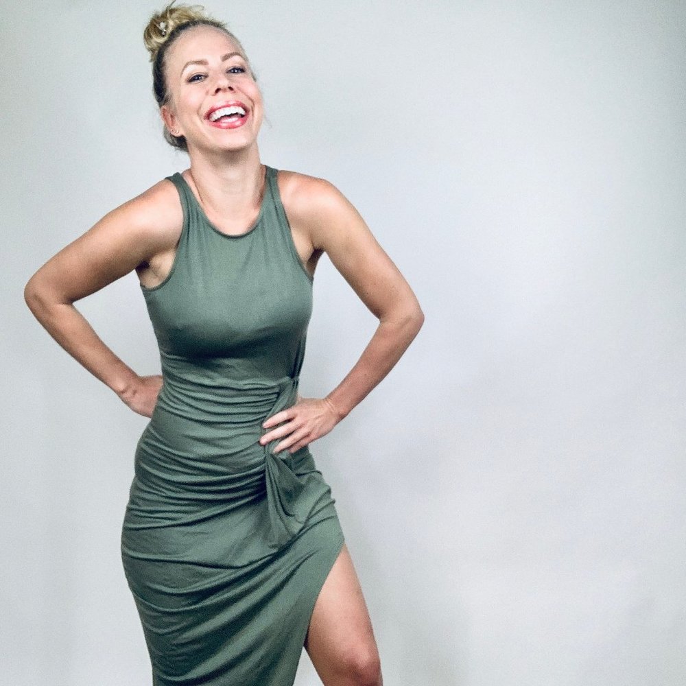 Bebe Green Dress XS